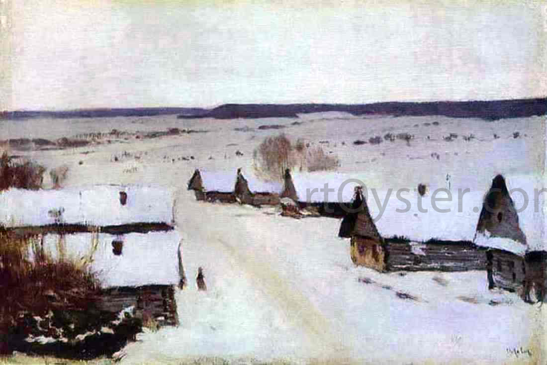  Isaac Ilich Levitan Village in Winter - Canvas Print