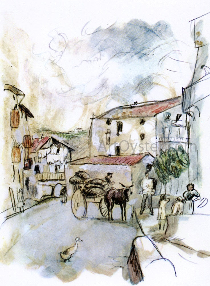  Jules Pascin Village Scene - Canvas Print