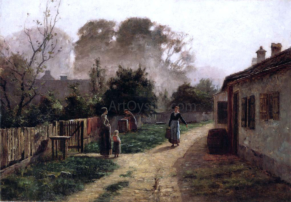  Theodore Clement Steele Village Scene - Canvas Print
