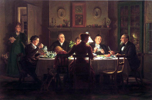  Edward Lamson Henry Village Squire Entertaining the New Minister - Canvas Print