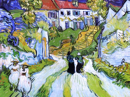  Vincent Van Gogh A Village Street and Steps in Auvers with Figures - Canvas Print