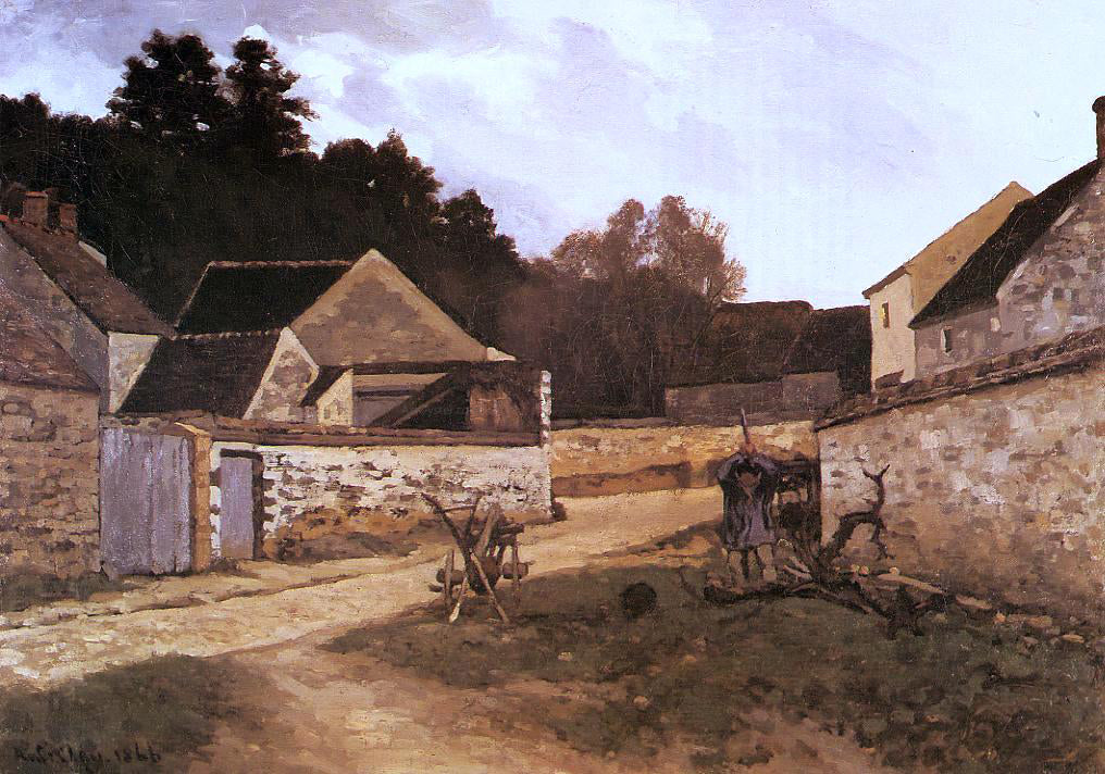  Alfred Sisley Village Street in Marlotte - Canvas Print