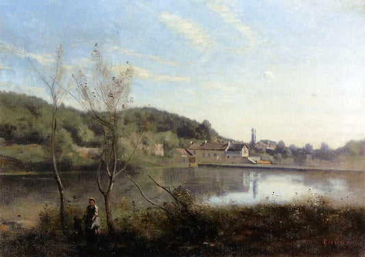  Jean-Baptiste-Camille Corot Ville d'Avray, the Large Pond and Villas - Canvas Print