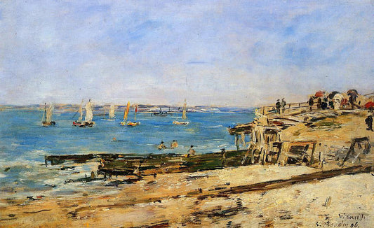  Eugene-Louis Boudin Villerville, the Shore - Canvas Print