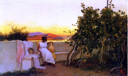  Charles Caryl Coleman Vintage Time in a Capri Garden - Canvas Print