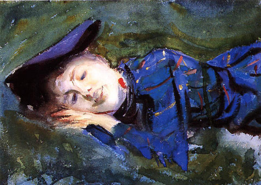  John Singer Sargent Violet Resting on the Grass - Canvas Print