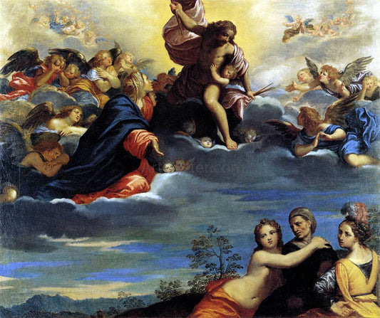  Ippolito  Scarsellino Virgin and Angels Imploring Christ not to Punish Lust, Avarice, and Pride - Canvas Print
