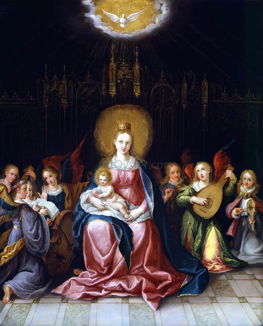  Cornelis De Baellieur Virgin and Child Enthroned - Canvas Print