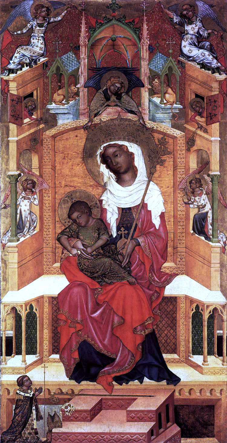  Unknown Bohemian Masters Virgin and Child Enthroned - Canvas Print