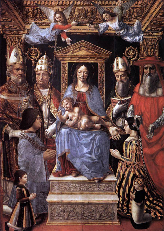  Unknown (4) Masters Virgin and Child Enthroned with the Doctors of the Church - Canvas Print