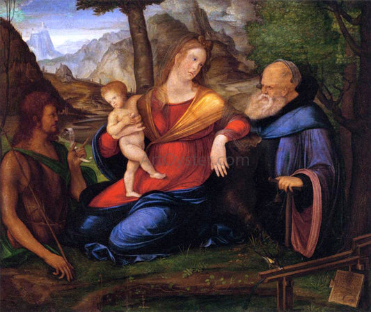  Jacopo De Barbari Virgin and Child Flanked by St John the Baptist and St Anthony Abbot - Canvas Print
