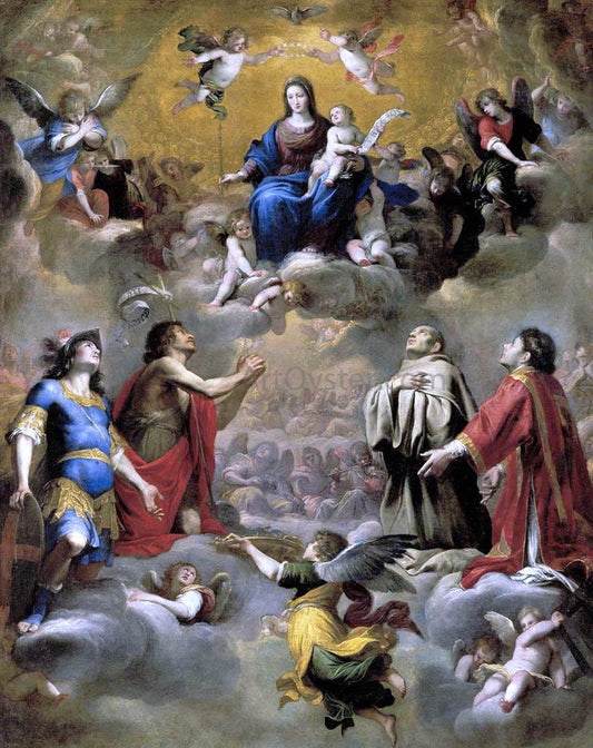  Giovanni Battista Carlone Virgin and Child in Glory with Saints - Canvas Print