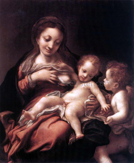  Correggio Virgin and Child with an Angel (also known as Madonna del Latte) - Canvas Print