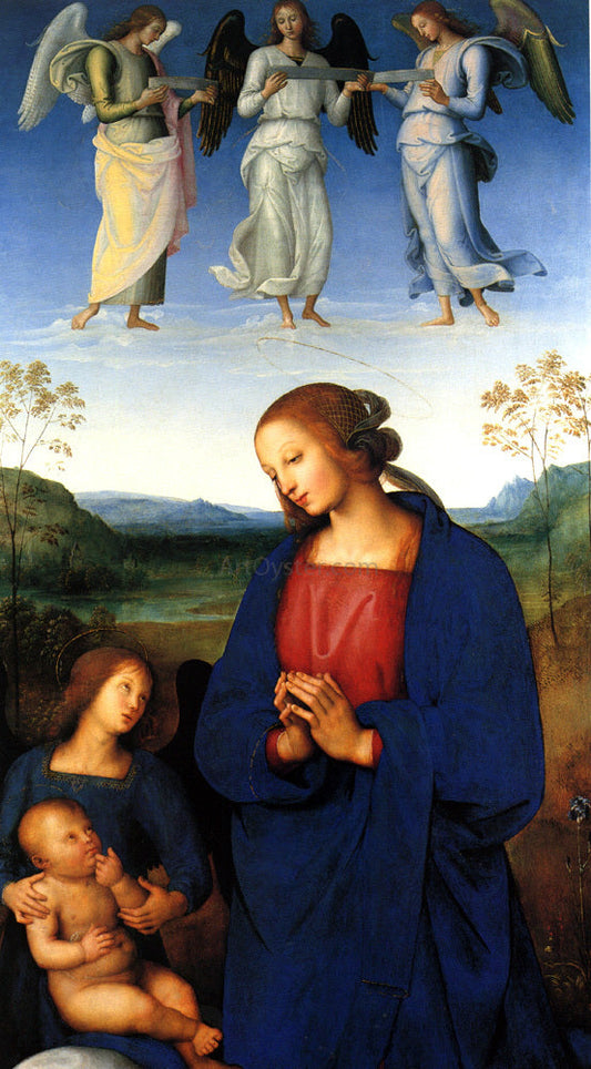  Pietro Perugino Virgin and Child with Angels - Canvas Print