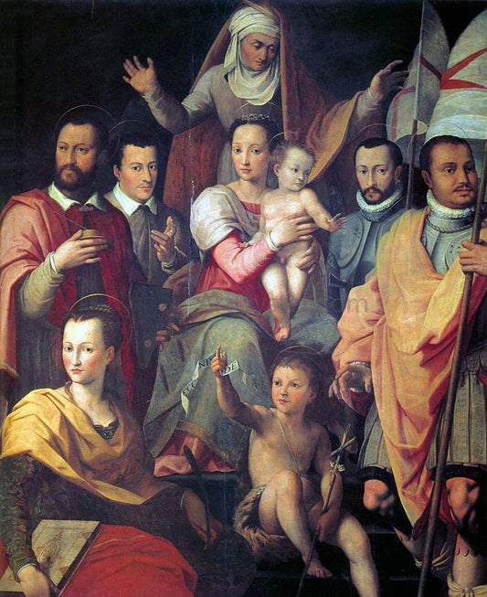  Giovanni Maria Butteri Virgin and Child with St Anne and Members of the Medici Family as Saints - Canvas Print