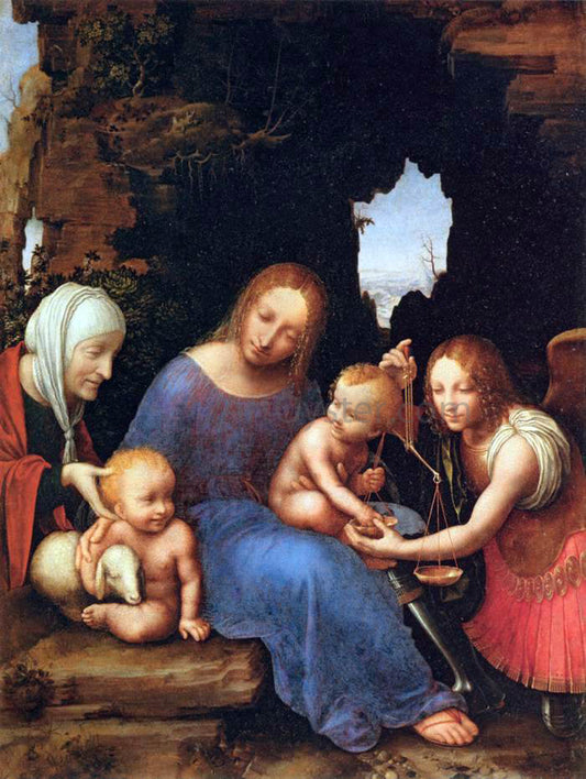  Unknown (4) Masters Virgin and Child with Sts Elizabeth, John and Michael - Canvas Print