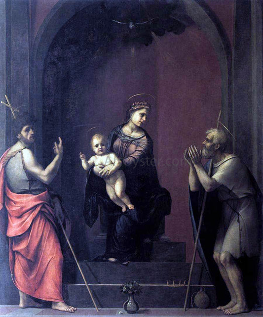  Franciabigio Virgin and Child with Sts John the Baptist and Job - Canvas Print