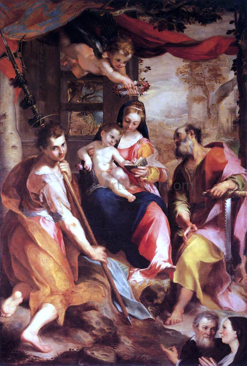  Federico Fiori Barocci Virgin and Child with Sts Simon and Jude (Madonna di San Simone) - Canvas Print