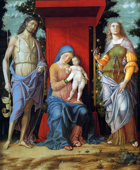  Andrea Mantegna Virgin and Child with the Magdalen and St John the Baptist - Canvas Print