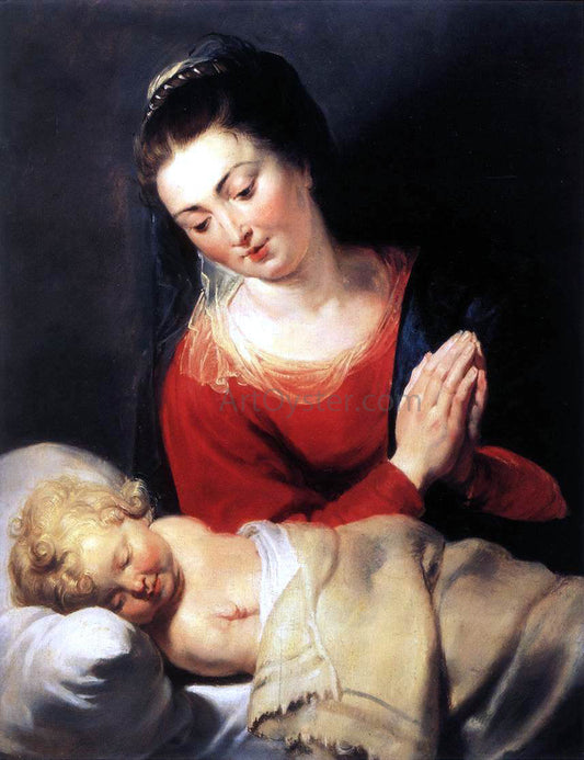  Peter Paul Rubens Virgin in Adoration Before the Christ Child - Canvas Print