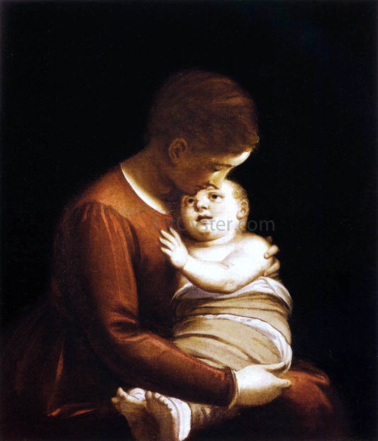  Luca Cambiaso Virgin with the Christ Child in Swaddling Clothes - Canvas Print