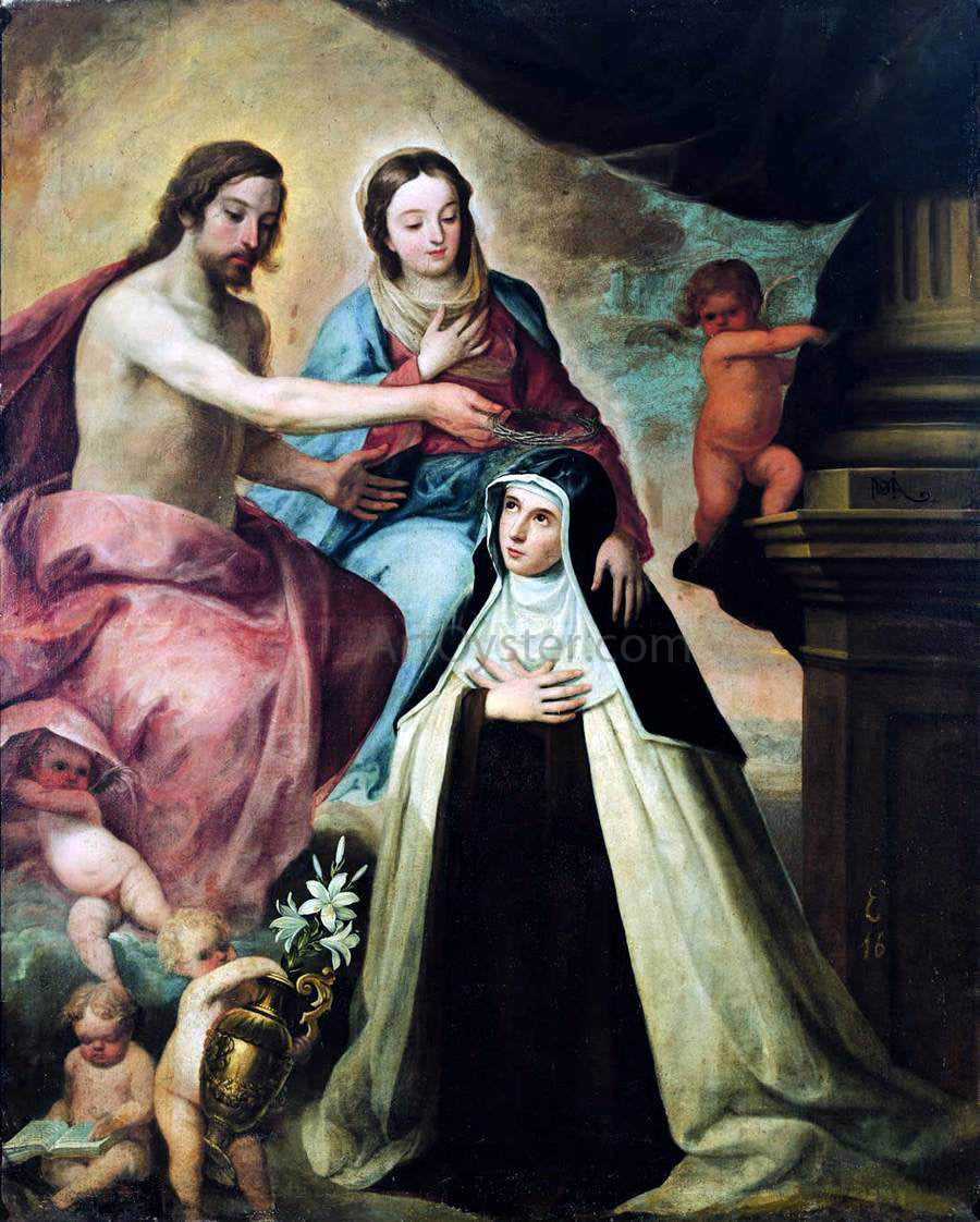  Pedro De Moya Vision of St Maria Magdalena di Pazzi - Canvas Print