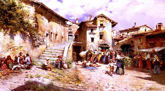  Mariano Barbasan Vista Rural De Los Alrededores De Un Pueblo De Roma - Canvas Print