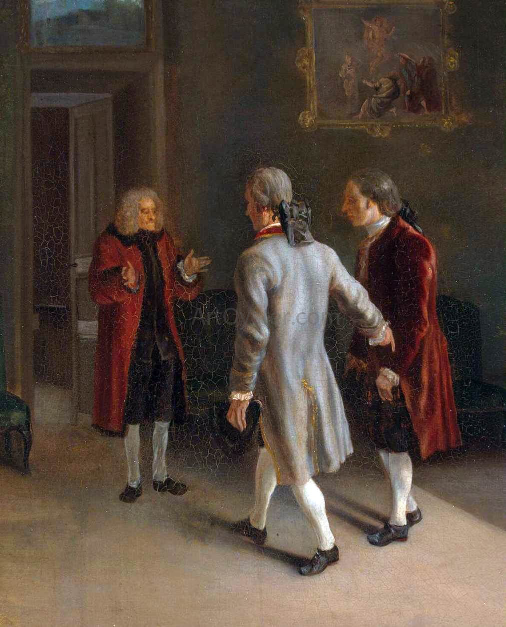  Jean Huber Voltaire Welcoming his Guests - Canvas Print