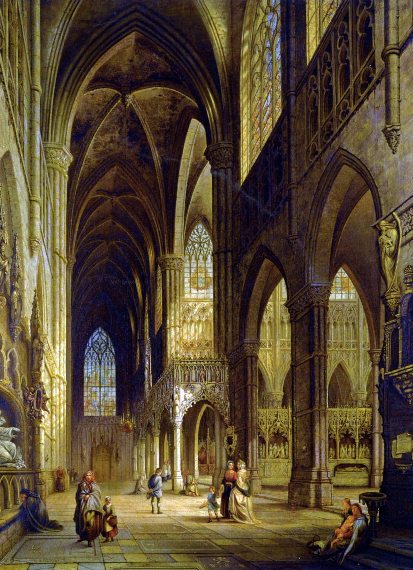  Jules Victor Genisson Vue du Transept de Leglise dAmiens - Canvas Print