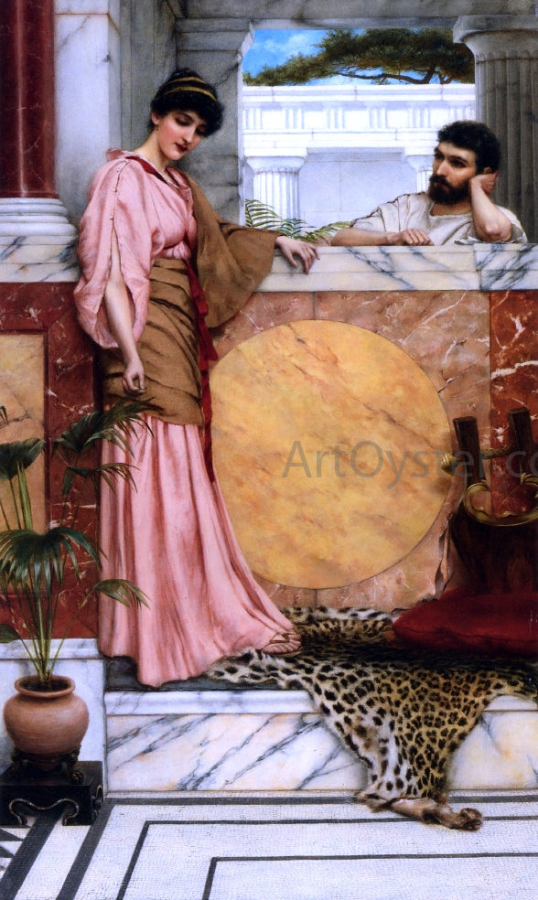  John William Godward Waiting for an Answer - Canvas Print