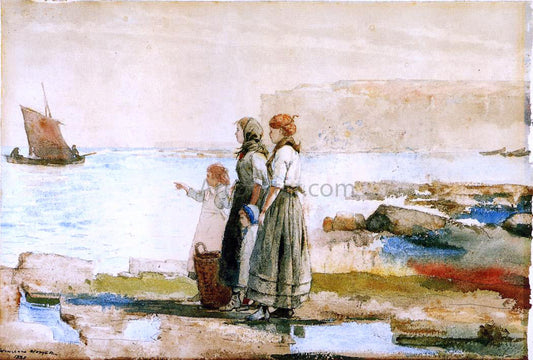  Winslow Homer Waiting for the Return of the Fishing Fleet - Canvas Print