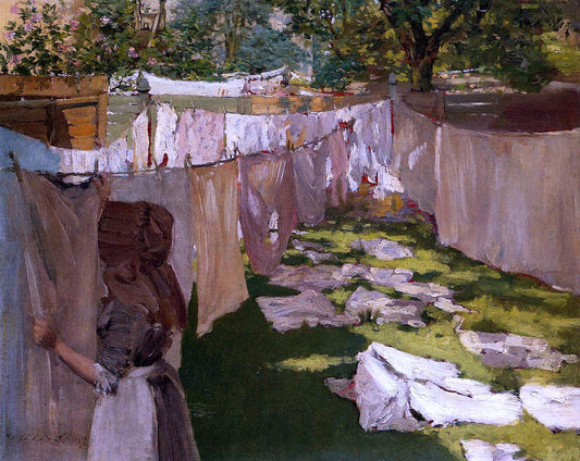  William Merritt Chase Wash Day - A Back Yard Reminiscence of Brooklyn - Canvas Print