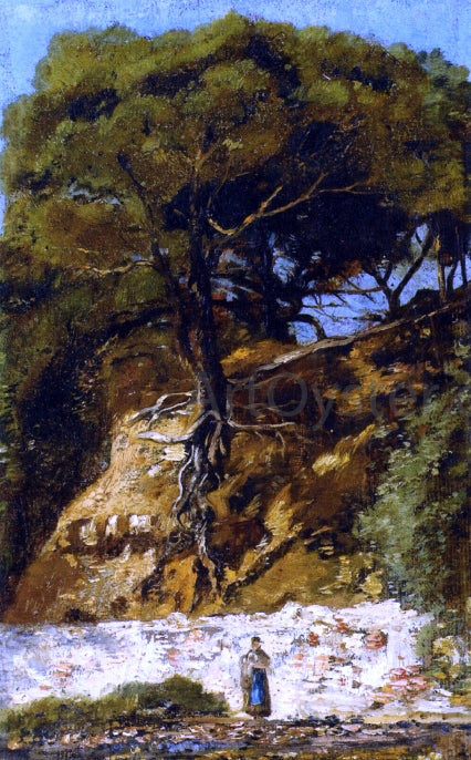  Paul-Camille Guigou Washerwoman at the Foot of a Large Pine Tree - Canvas Print