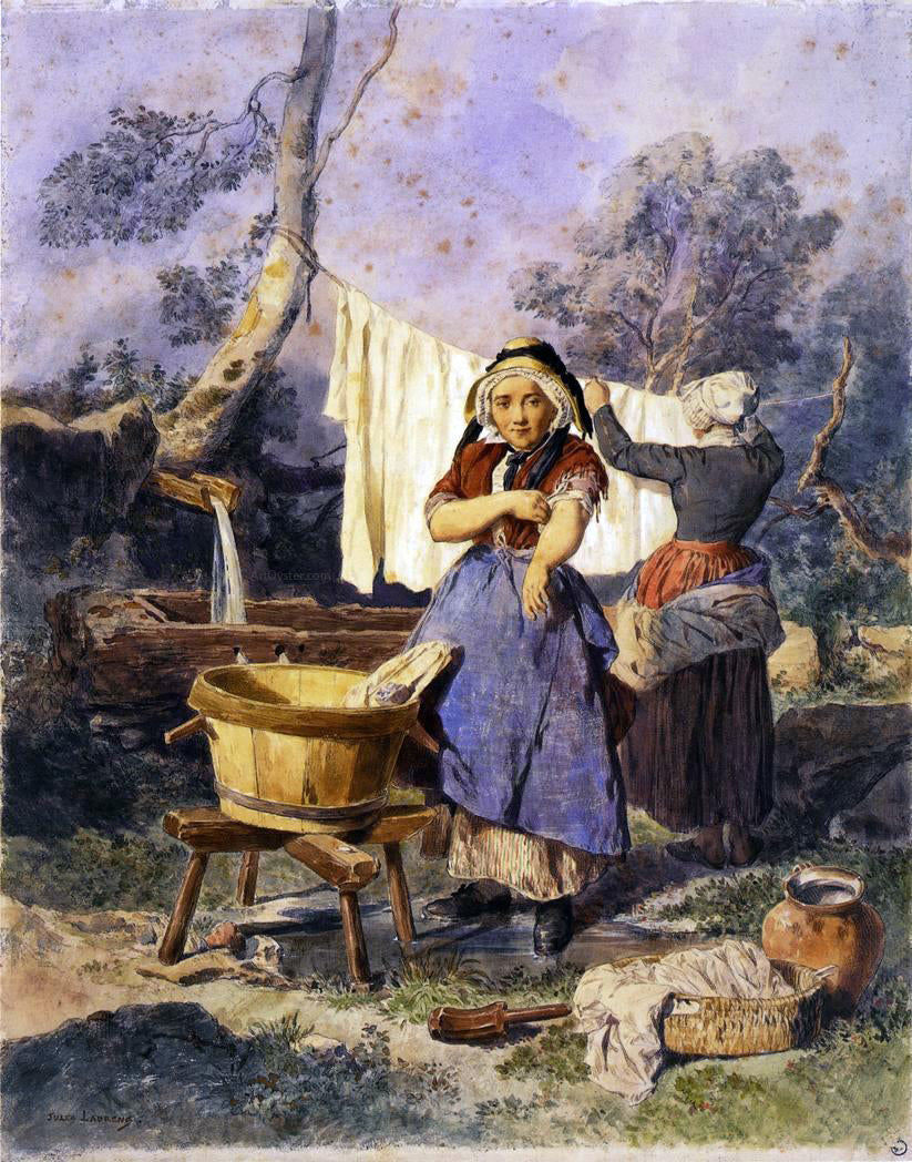   Jules Joseph Augustin Laurens Washerwomen - Canvas Print