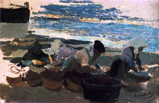  Joaquin Sorolla Y Bastida Washerwomen (sketch) - Canvas Print