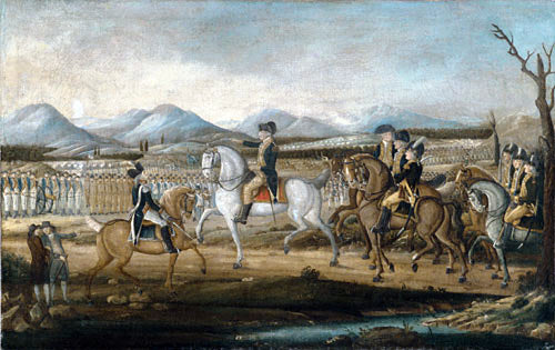  Frederick Kemmelmeyer Washington Reviewing the Western Army at Fort Cumberland, Maryland - Canvas Print