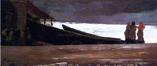  Winslow Homer Watching a Storm on the English Coast - Canvas Print