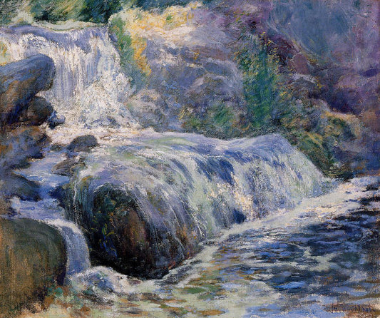  John Twachtman Waterfall, Blue Brook - Canvas Print