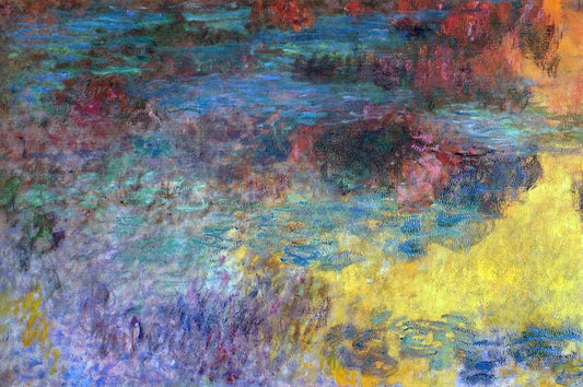  Claude Oscar Monet Water-Lily Pond, Evening (left panel) - Canvas Print