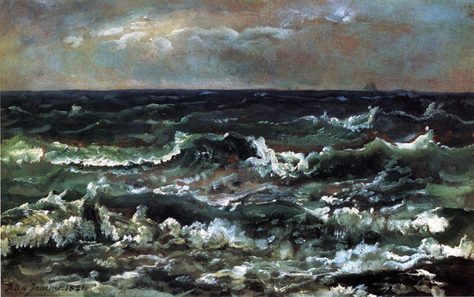  Johan Christian Claussen Dahl Waves and Breakers in the Bay of Naples - Canvas Print