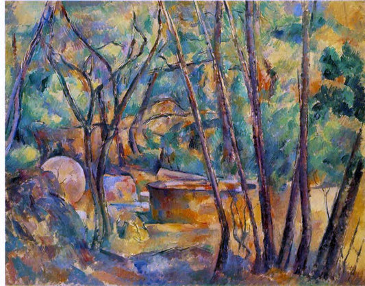  Paul Cezanne Well, Millstone and Cistern under Trees (also known as Meule et citerne sous bois) - Canvas Print