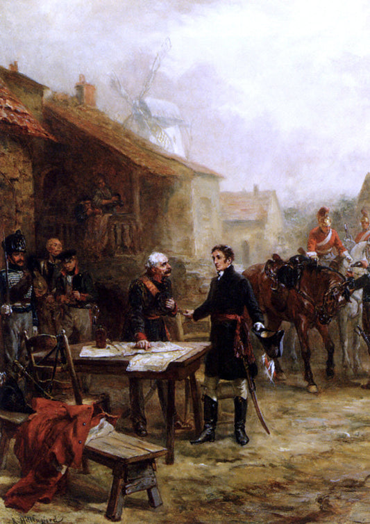  Robert Alexander Hillingford Wellington And Blucher Meeting Before The Battle Of Waterloo - Canvas Print