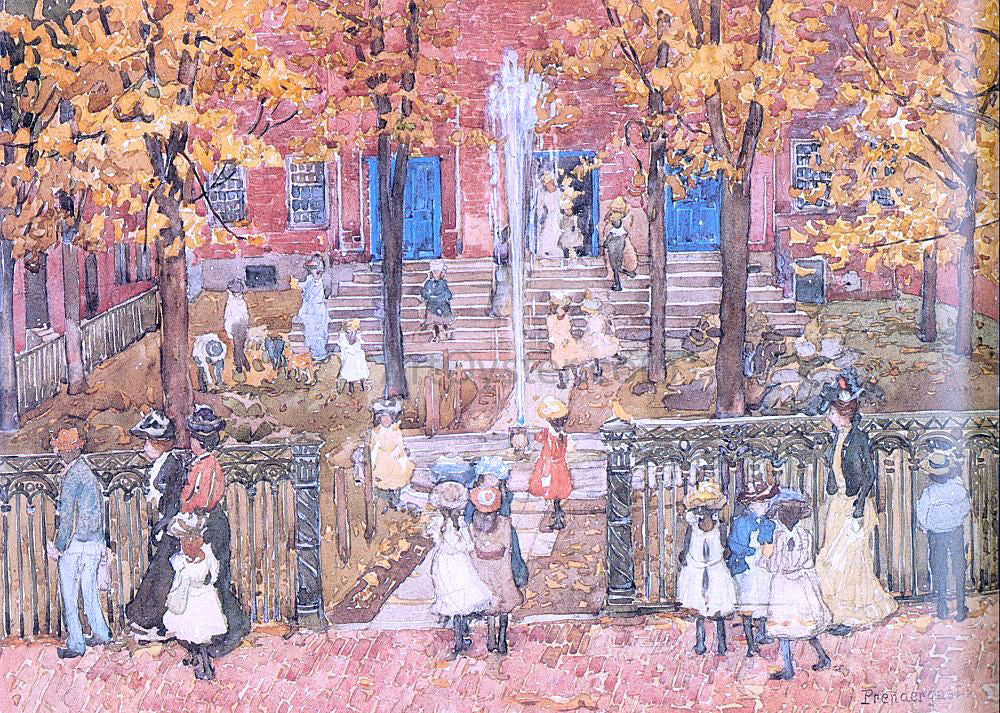  Maurice Prendergast West Church, Boston - Canvas Print