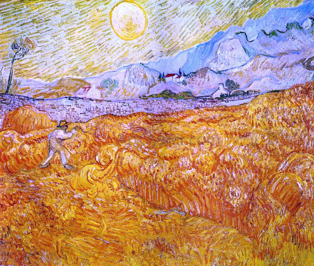  Vincent Van Gogh Wheat Field behind Saint-Paul Hospital with a Reaper - Canvas Print