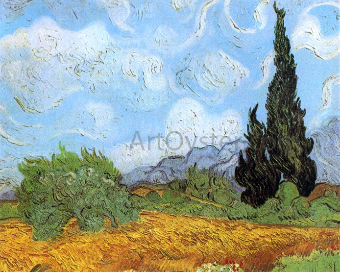 Vincent Van Gogh Wheat Field with Cypresses at the Haude Galline near Eygalieres - Canvas Print