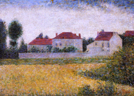  Georges Seurat White Houses, Ville d'Avray - Canvas Print