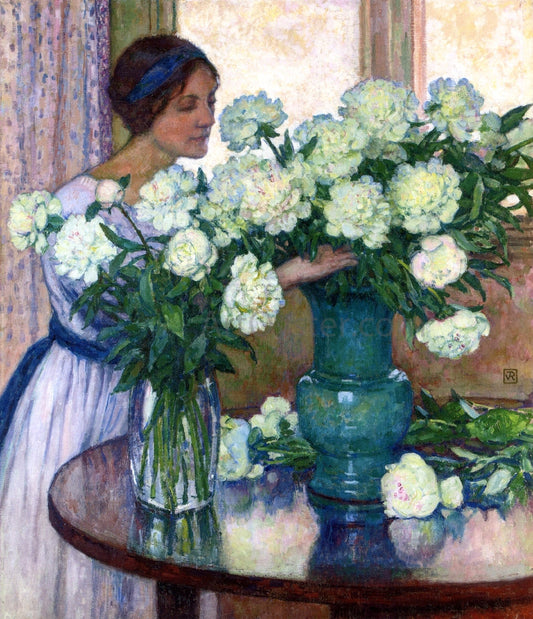  Theo Van Rysselberghe White Peonies - Canvas Print