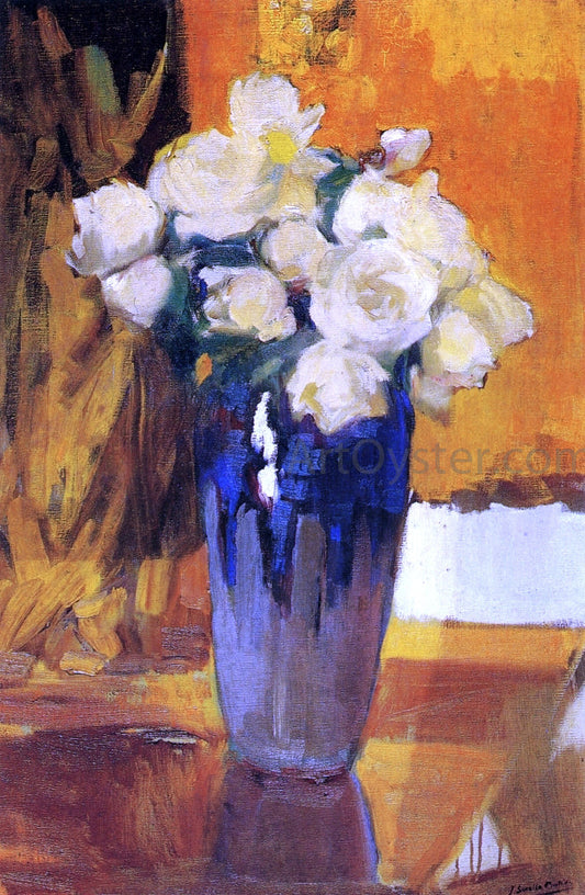  Joaquin Sorolla Y Bastida White Roses from the House Garden - Canvas Print