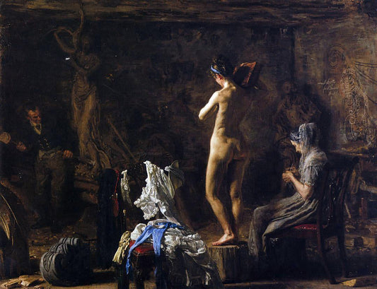  Thomas Eakins William Rush Carving His Allegorical Figure of the Schuykill River - Canvas Print