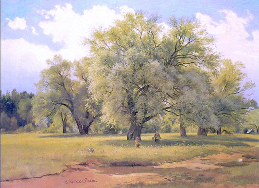  Ivan Ivanovich Shishkin Willows Alight a Sun - Canvas Print